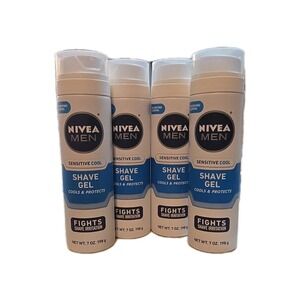 NEW (Lot of 4) NIVEA Men Sensitive Cool Shaving Gel (7 oz.)